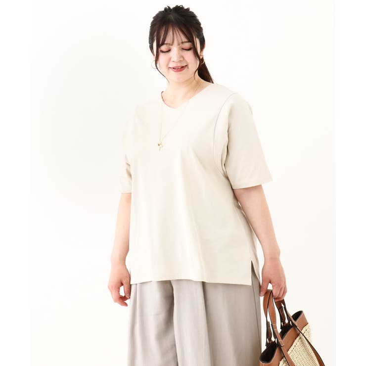 【大きいサイズ/汗染み防止】Vネックカットソー | eur3 | 詳細画像19 