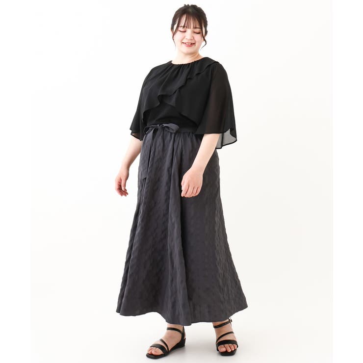 【大きいサイズ/a.v.v×eur3】シフォンケープレイヤードトップス | eur3 | 詳細画像19 