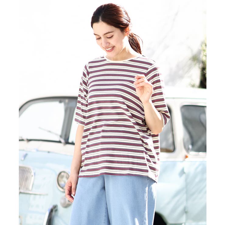 【大きいサイズ】レトロボーダーカットソー | eur3 | 詳細画像2 