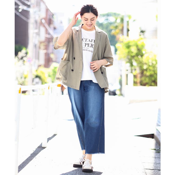 【大きいサイズ/a.v.v×eur3】コットンロゴTシャツ | eur3 | 詳細画像9 