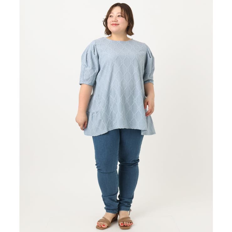 【大きいサイズ】アイレットレースティアードトップス | eur3 | 詳細画像11 