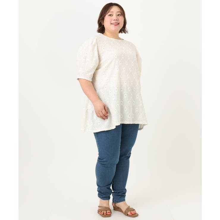 【大きいサイズ】アイレットレースティアードトップス | eur3 | 詳細画像18 