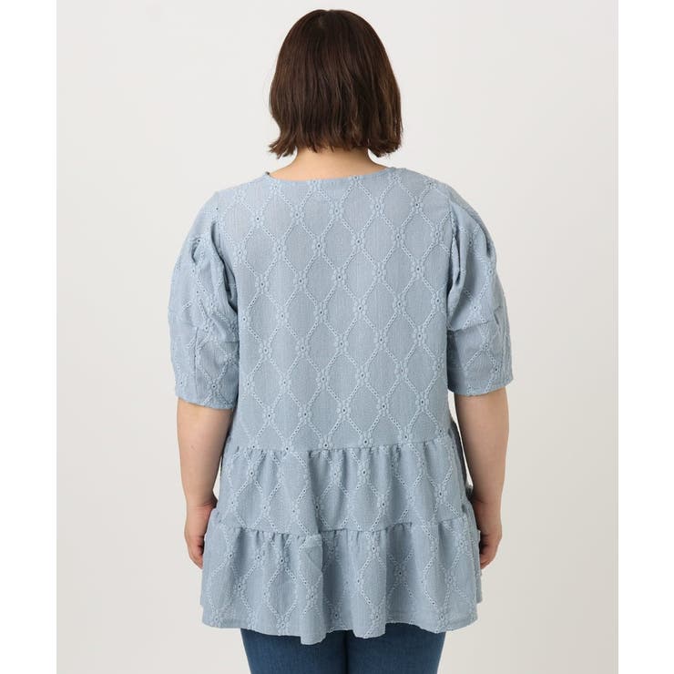 【大きいサイズ】アイレットレースティアードトップス | eur3 | 詳細画像5 