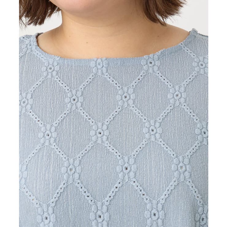 【大きいサイズ】アイレットレースティアードトップス | eur3 | 詳細画像6 