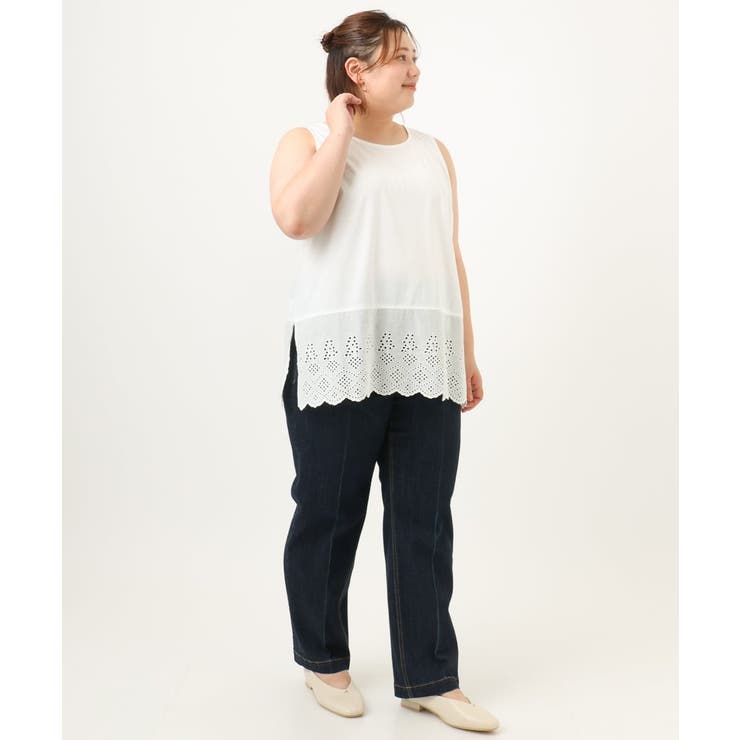 【大きいサイズ】裾レースタンクトップ | eur3 | 詳細画像3 