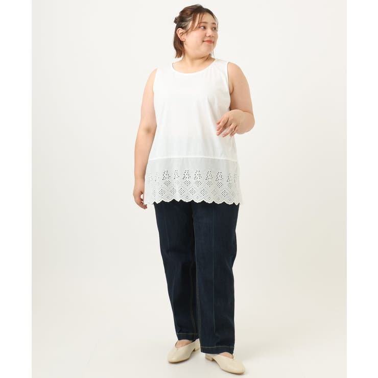 【大きいサイズ】裾レースタンクトップ | eur3 | 詳細画像4 