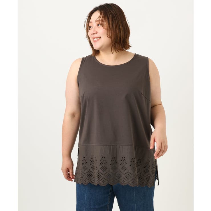 【大きいサイズ】裾レースタンクトップ | eur3 | 詳細画像7 