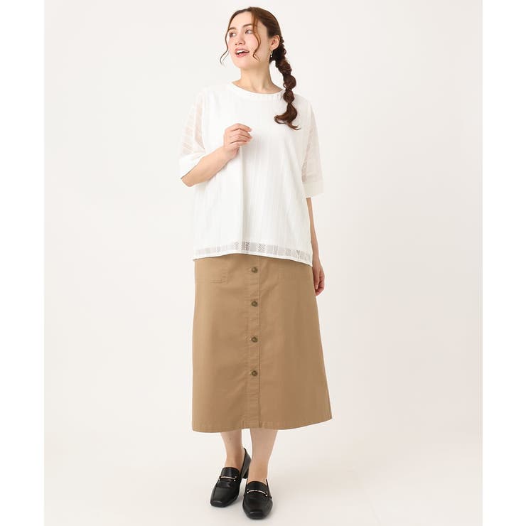 【大きいサイズ/a.v.v×eur3】幾何レースレイヤードトップス | eur3 | 詳細画像16 