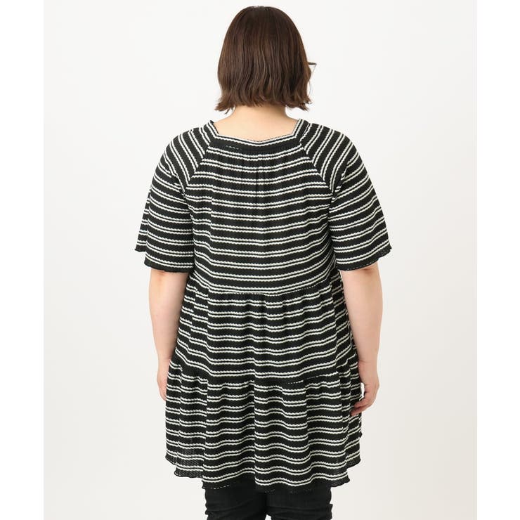 【大きいサイズ】ワッフルボーダーチュニック | eur3 | 詳細画像10 