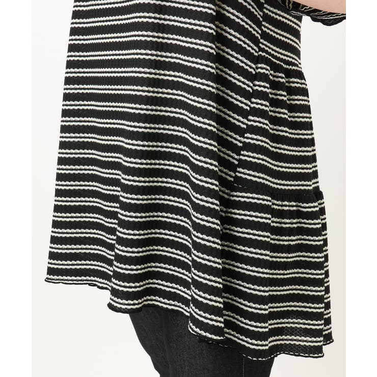 【大きいサイズ】ワッフルボーダーチュニック | eur3 | 詳細画像14 
