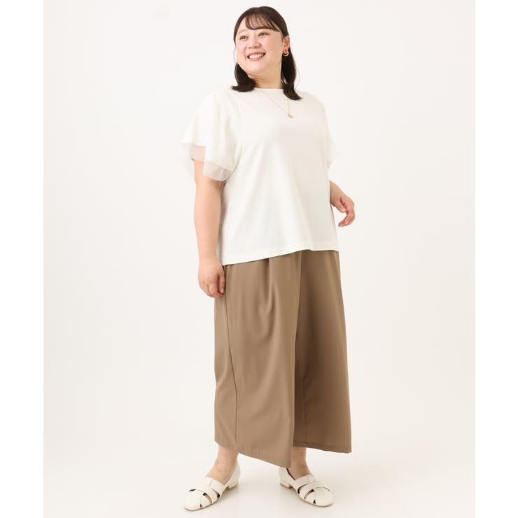 【大きいサイズ/a.v.v×eur3】シアー切替フレアスリーブトップス | eur3 | 詳細画像23 