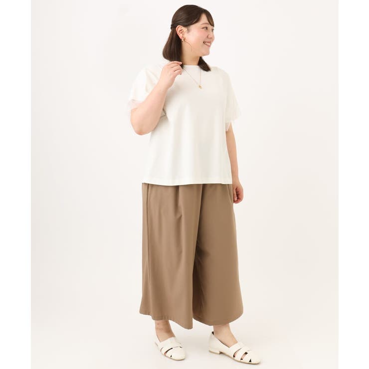 【大きいサイズ/a.v.v×eur3】シアー切替フレアスリーブトップス | eur3 | 詳細画像24 