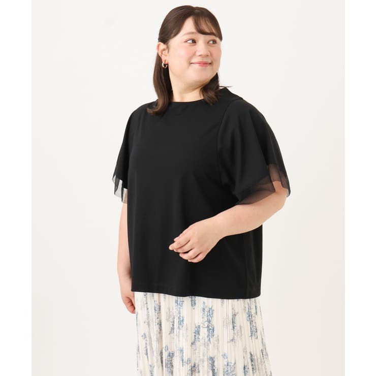 【大きいサイズ/a.v.v×eur3】シアー切替フレアスリーブトップス | eur3 | 詳細画像29 