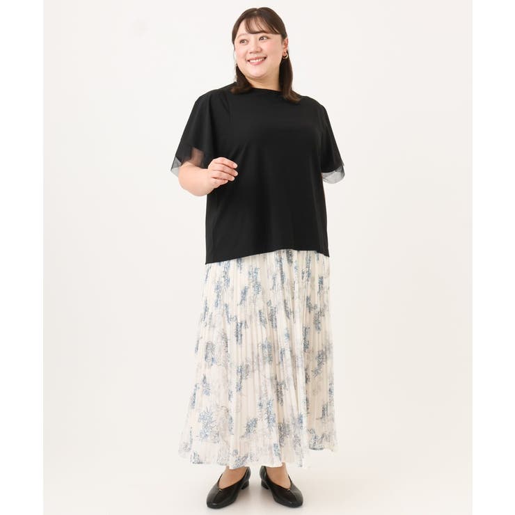 【大きいサイズ/a.v.v×eur3】シアー切替フレアスリーブトップス | eur3 | 詳細画像30 