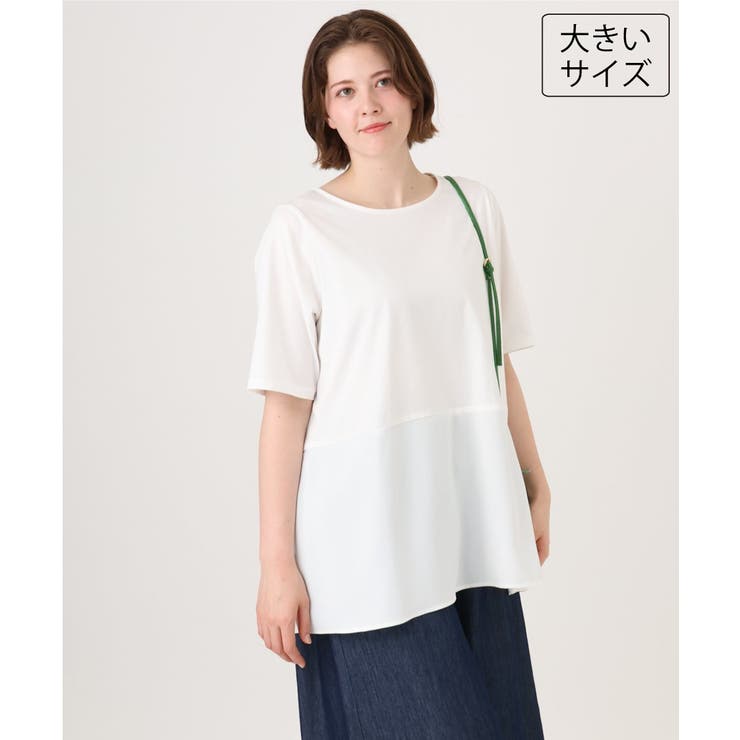【大きいサイズ】シアーサテンヘムトップス | eur3 | 詳細画像1 