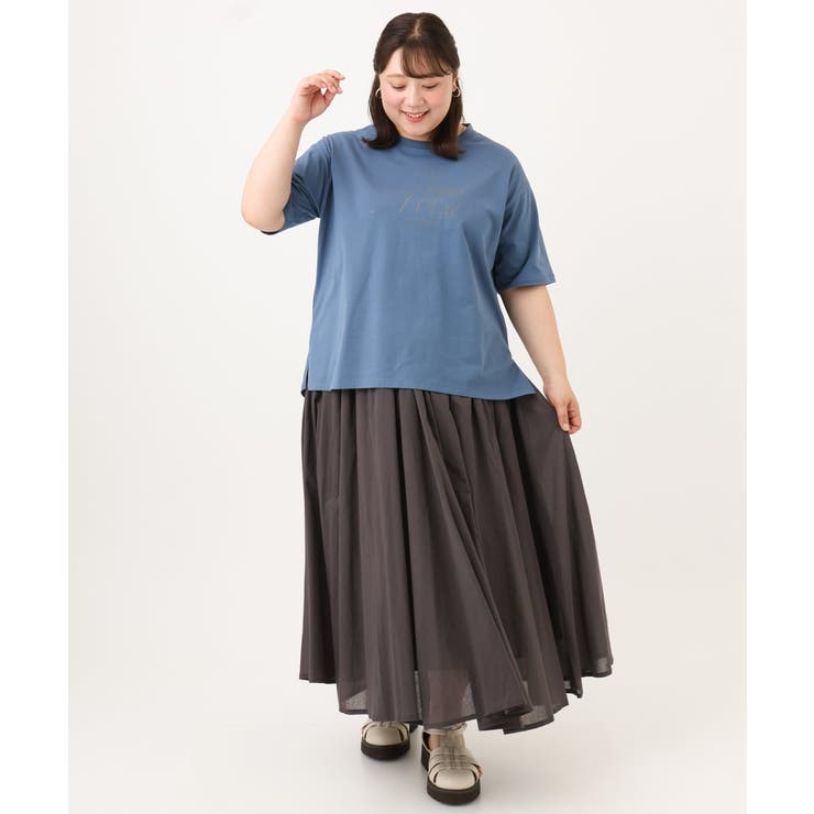 【大きいサイズ/UVカット/接触冷感】ドロップショルダーロゴTシャツ | eur3 | 詳細画像10 