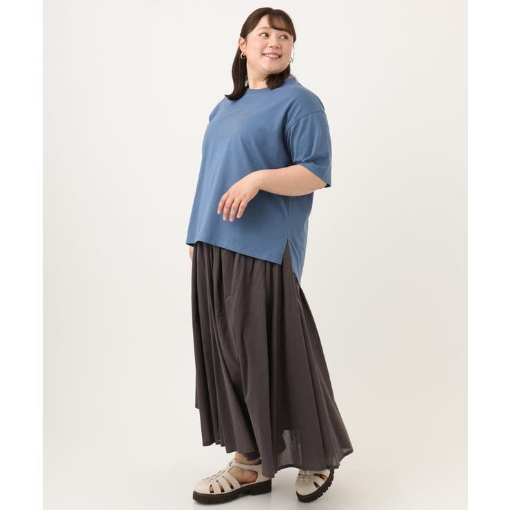【大きいサイズ/UVカット/接触冷感】ドロップショルダーロゴTシャツ | eur3 | 詳細画像11 