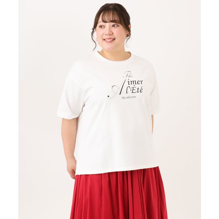 【大きいサイズ/UVカット/接触冷感】ドロップショルダーロゴTシャツ | eur3 | 詳細画像13 