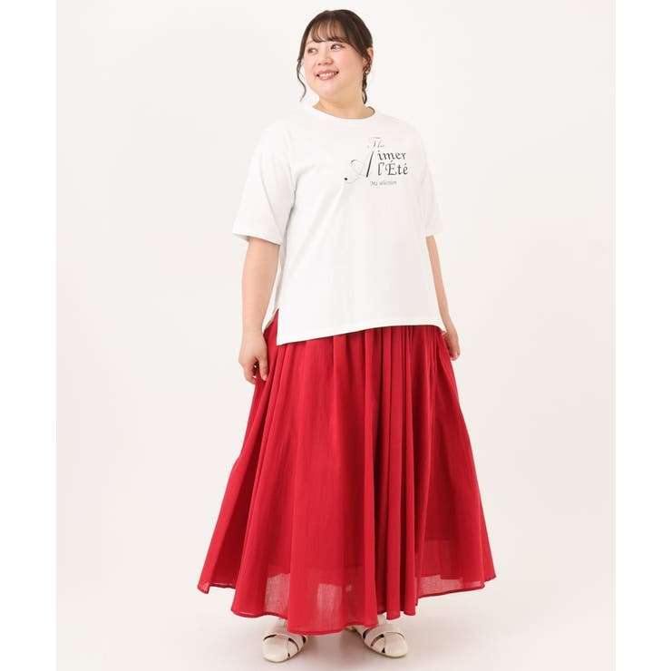【大きいサイズ/UVカット/接触冷感】ドロップショルダーロゴTシャツ | eur3 | 詳細画像14 