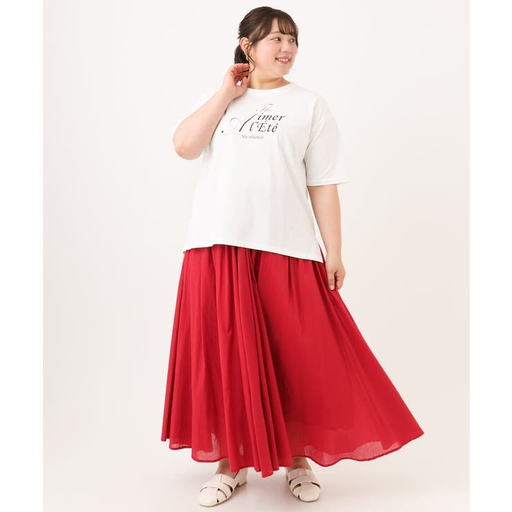【大きいサイズ/UVカット/接触冷感】ドロップショルダーロゴTシャツ | eur3 | 詳細画像15 