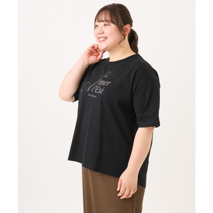 【大きいサイズ/UVカット/接触冷感】ドロップショルダーロゴTシャツ | eur3 | 詳細画像16 