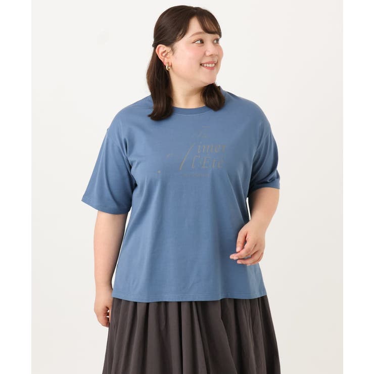 【大きいサイズ/UVカット/接触冷感】ドロップショルダーロゴTシャツ | eur3 | 詳細画像2 