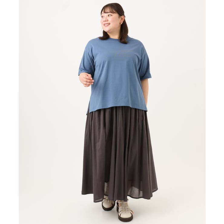 【大きいサイズ/UVカット/接触冷感】ドロップショルダーロゴTシャツ | eur3 | 詳細画像9 