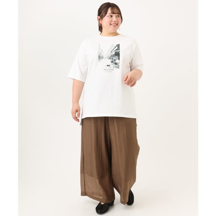 【大きいサイズ/接触冷感/UVカット】ネコプリントTシャツ | eur3 | 詳細画像10 