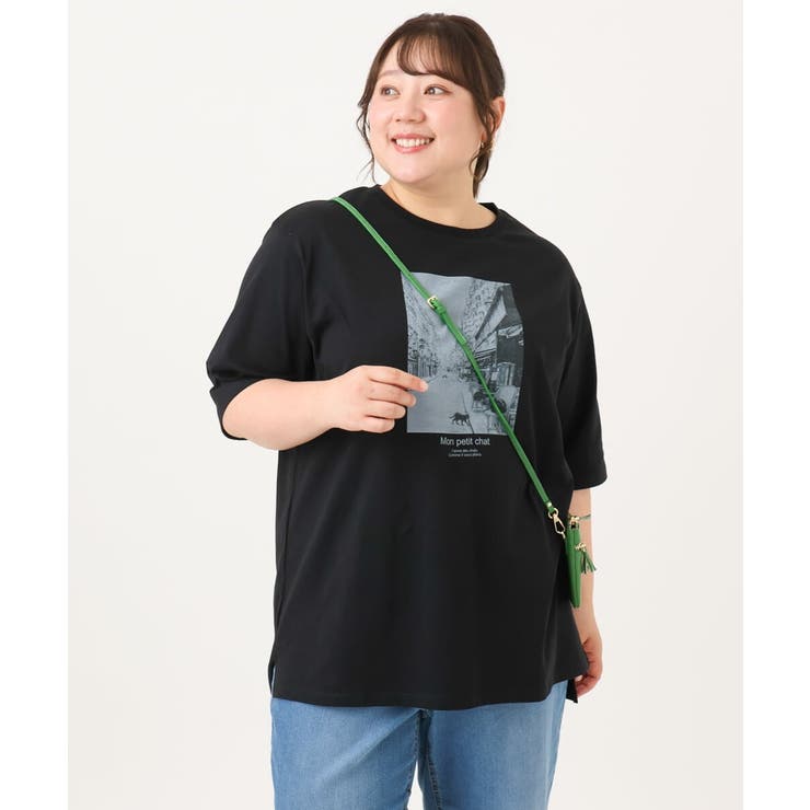【大きいサイズ/接触冷感/UVカット】ネコプリントTシャツ | eur3 | 詳細画像14 