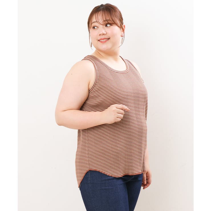 【大きいサイズ/a.v.v×eur3】ミジンコボーダータンクトップ | eur3 | 詳細画像12 