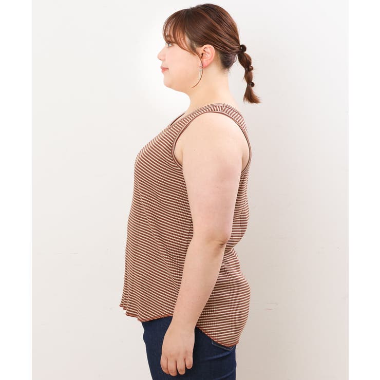 【大きいサイズ/a.v.v×eur3】ミジンコボーダータンクトップ | eur3 | 詳細画像13 