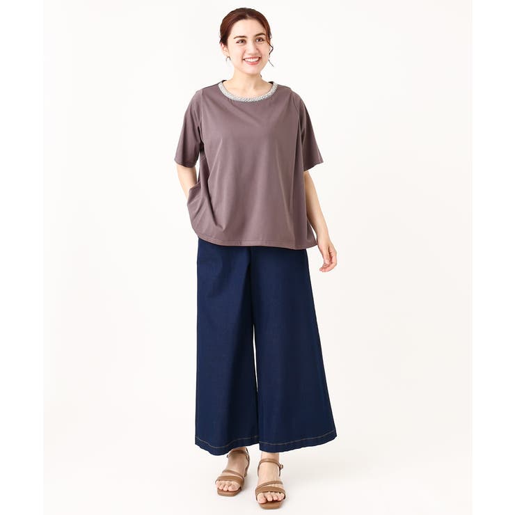 【大きいサイズ】ビジューネックTシャツ | eur3 | 詳細画像13 