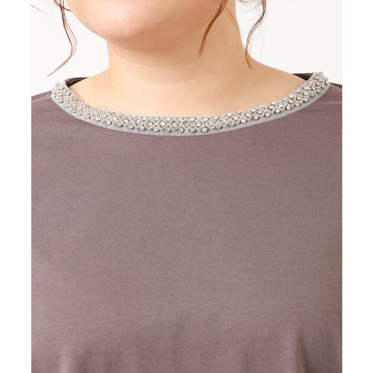 【大きいサイズ】ビジューネックTシャツ | eur3 | 詳細画像19 