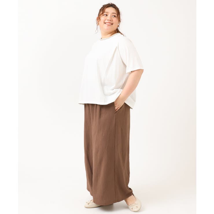 【大きいサイズ】ビジューネックTシャツ | eur3 | 詳細画像9 