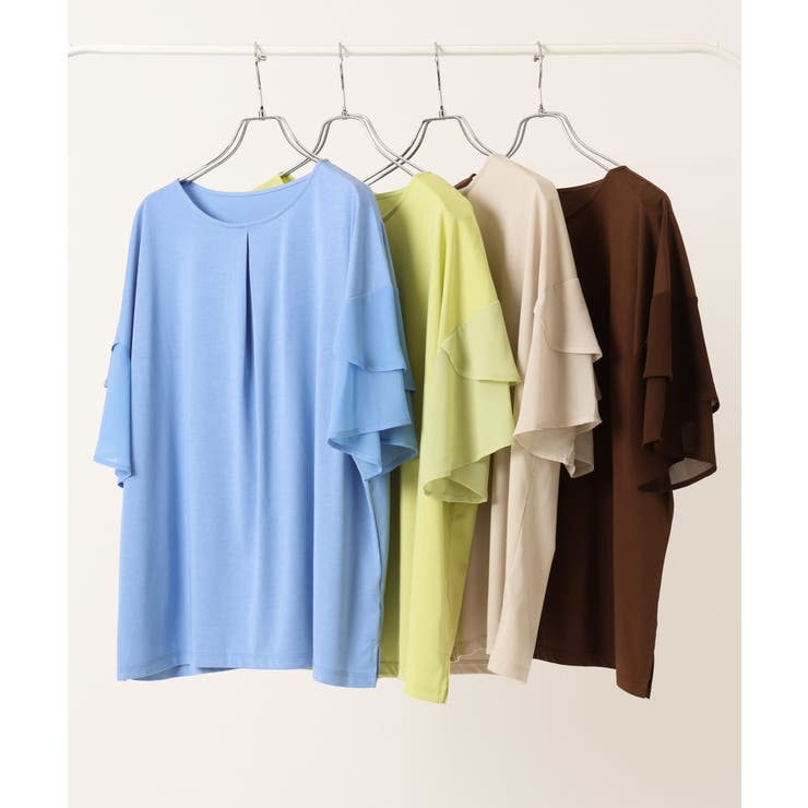 【大きいサイズ/a.v.v×eur3】シフォンケープカットソー | eur3 | 詳細画像11 