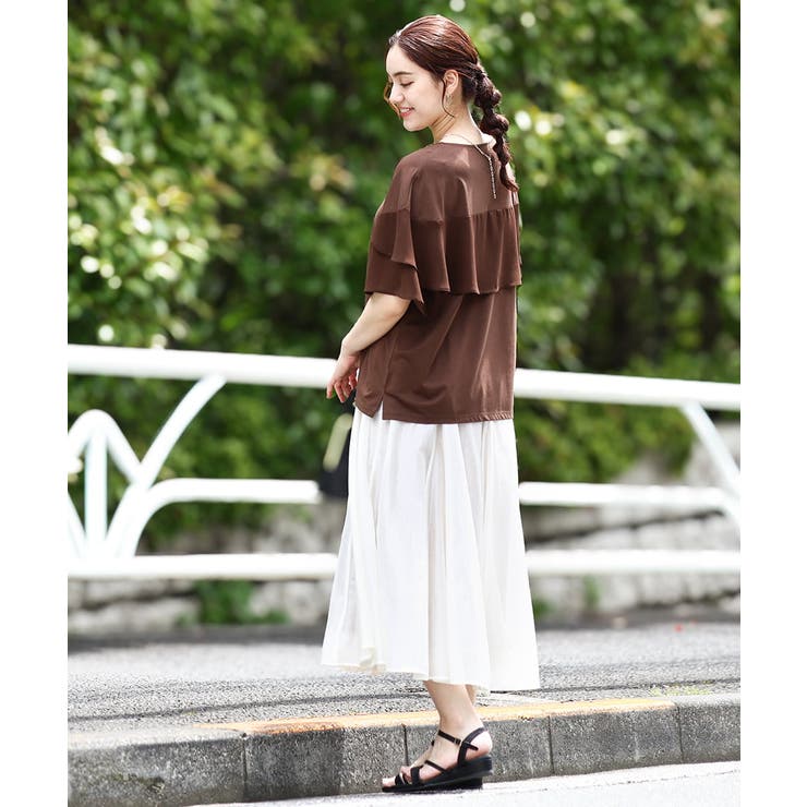 【大きいサイズ/a.v.v×eur3】シフォンケープカットソー | eur3 | 詳細画像13 