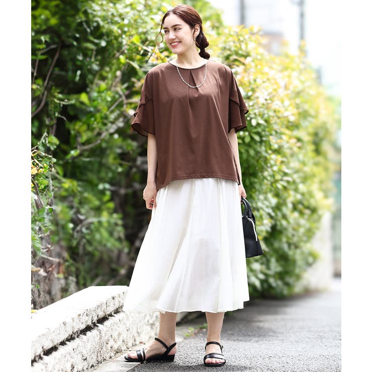 【大きいサイズ/a.v.v×eur3】シフォンケープカットソー | eur3 | 詳細画像14 