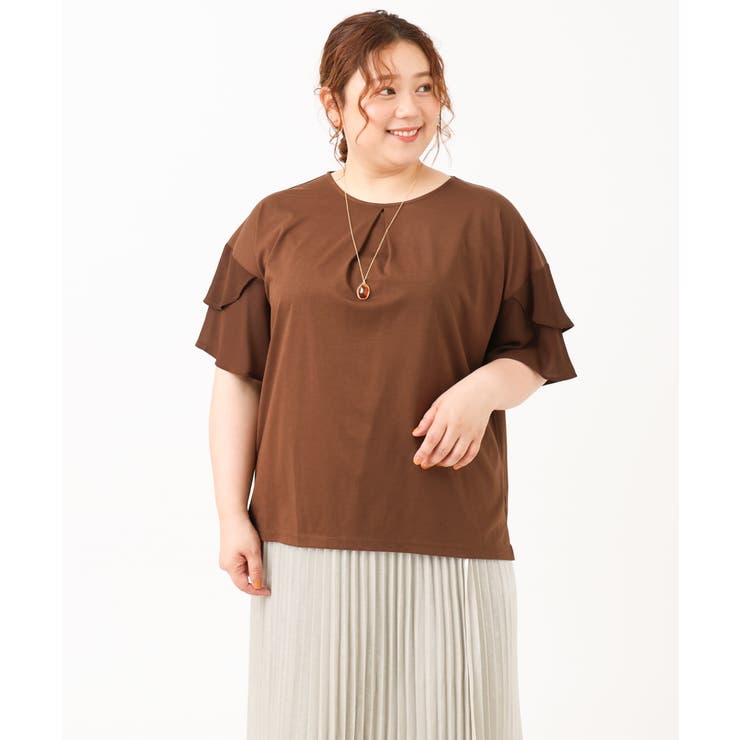 【大きいサイズ/a.v.v×eur3】シフォンケープカットソー | eur3 | 詳細画像16 