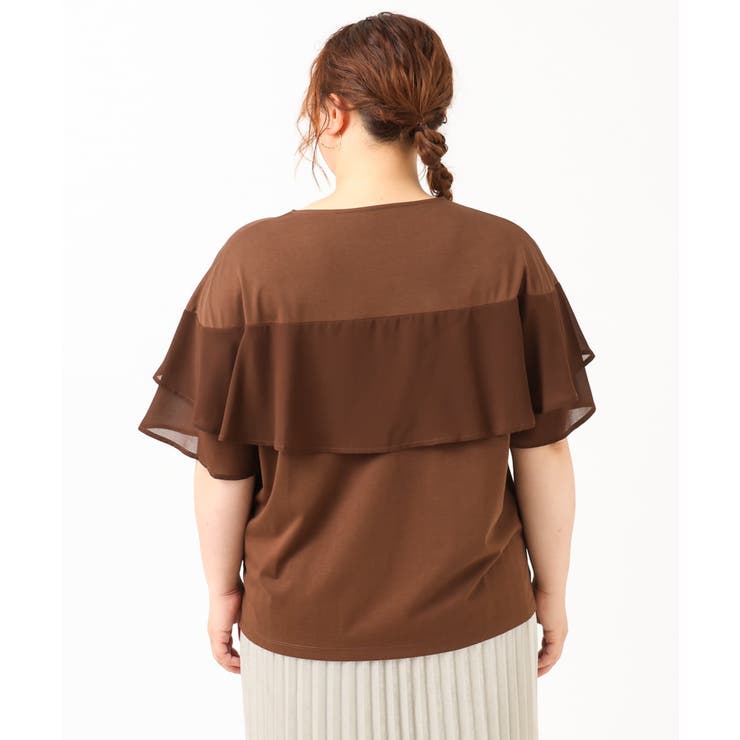 【大きいサイズ/a.v.v×eur3】シフォンケープカットソー | eur3 | 詳細画像18 
