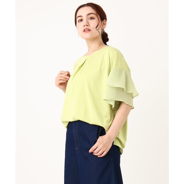【大きいサイズ/a.v.v×eur3】シフォンケープカットソー | eur3 | 詳細画像2 