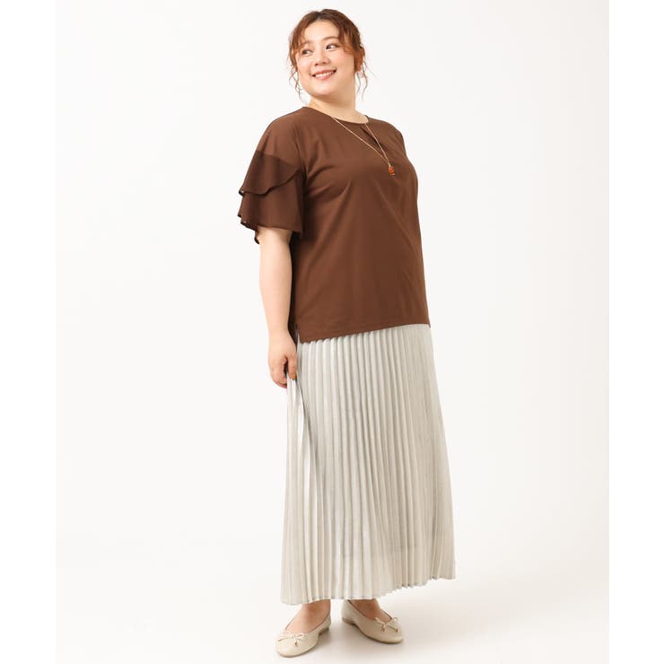 【大きいサイズ/a.v.v×eur3】シフォンケープカットソー | eur3 | 詳細画像24 
