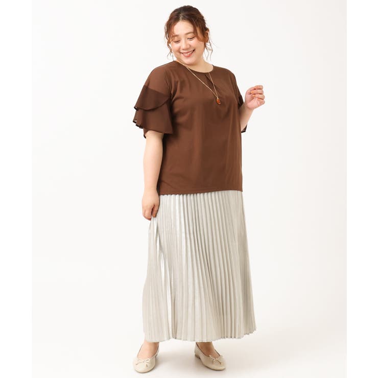 【大きいサイズ/a.v.v×eur3】シフォンケープカットソー | eur3 | 詳細画像25 