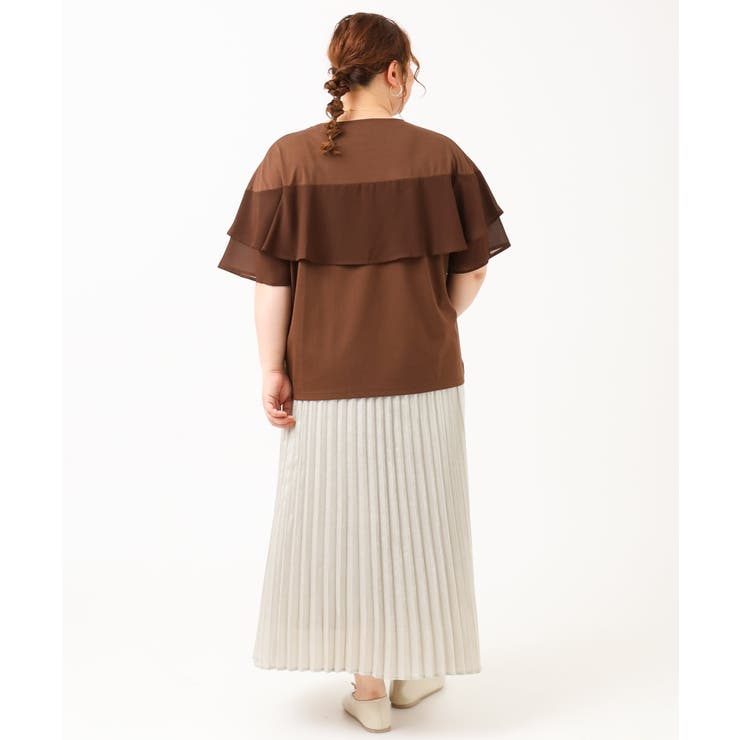 【大きいサイズ/a.v.v×eur3】シフォンケープカットソー | eur3 | 詳細画像26 