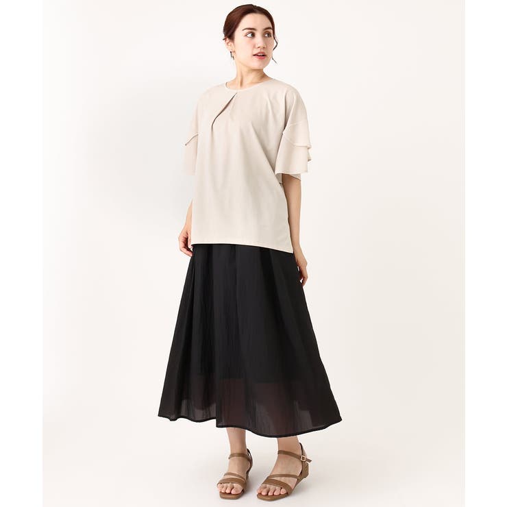 【大きいサイズ/a.v.v×eur3】シフォンケープカットソー | eur3 | 詳細画像30 