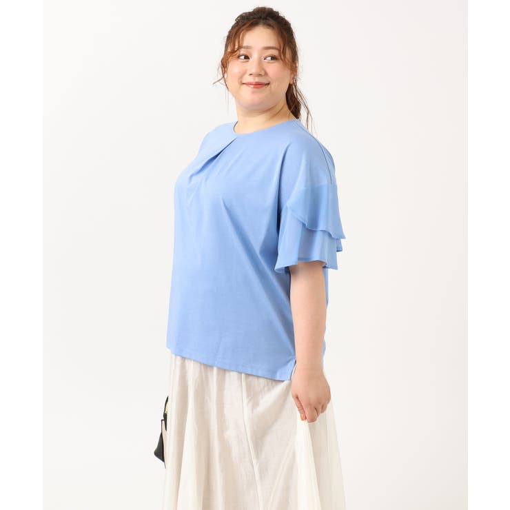 【大きいサイズ/a.v.v×eur3】シフォンケープカットソー | eur3 | 詳細画像6 