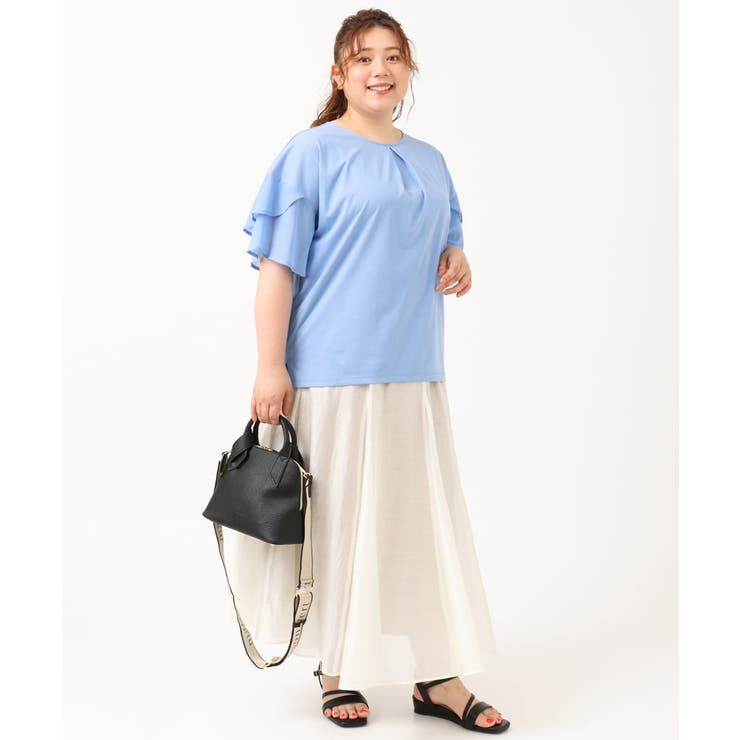 【大きいサイズ/a.v.v×eur3】シフォンケープカットソー | eur3 | 詳細画像9 