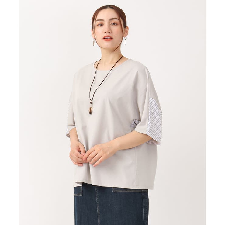 【大きいサイズ/接触冷感】コクーンシルエット切り替えカットソー | eur3 | 詳細画像18 