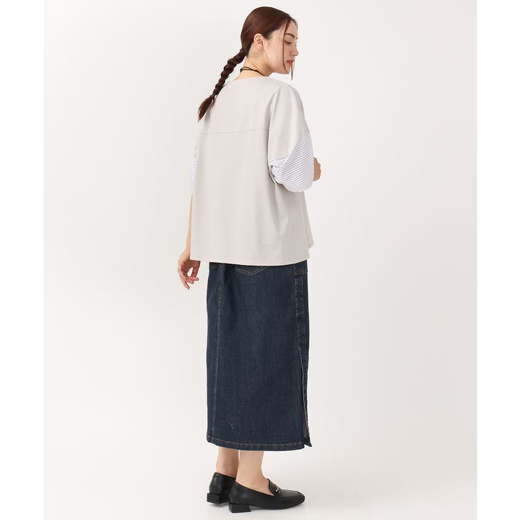 【大きいサイズ/接触冷感】コクーンシルエット切り替えカットソー | eur3 | 詳細画像20 