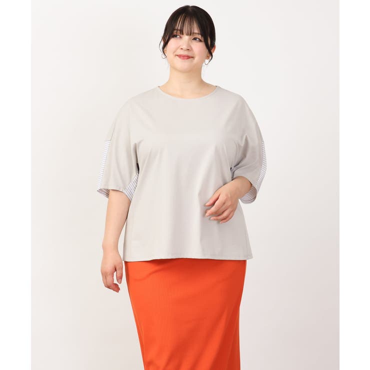 【大きいサイズ/接触冷感】コクーンシルエット切り替えカットソー | eur3 | 詳細画像23 