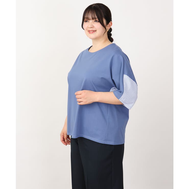 【大きいサイズ/接触冷感】コクーンシルエット切り替えカットソー | eur3 | 詳細画像6 